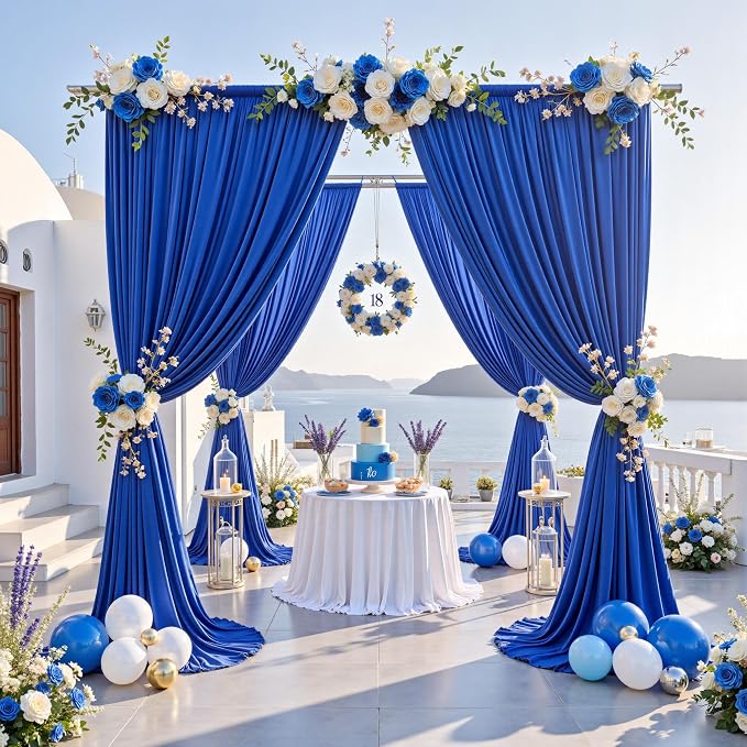 20ft x 12ft Wrinkle Free Royal Blue Backdrop Curtains for Parties, Royal Blue Photo Backdrop Drapes 12FT Long Silky Back Drop Cloth for Wedding Birthday Photography Background Decor