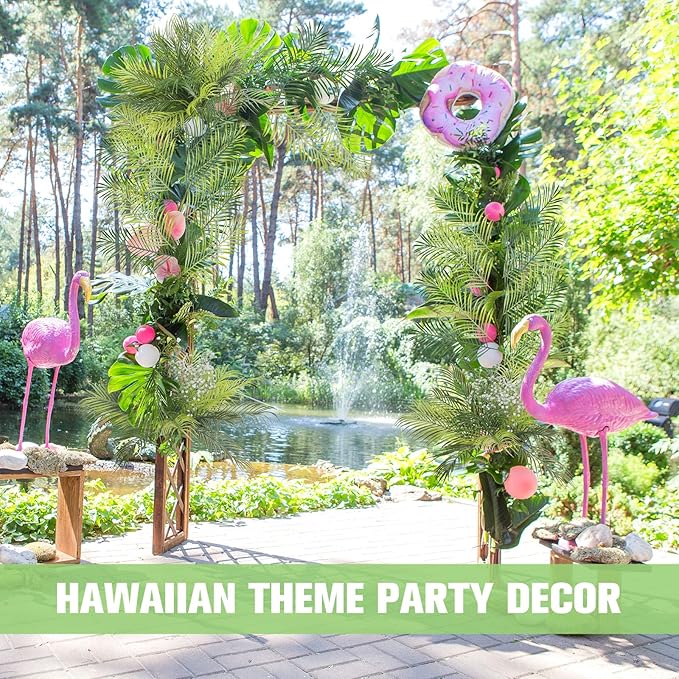 Giegxin Artificial Palm Plants Leaves Imitation Fake Palm Tree Leaves Decor Greenery Faux Tropical Faux Plants Fronds for Palms Sunday Garden Hawaiian Party Jungle Party Decor(12 Pieces)