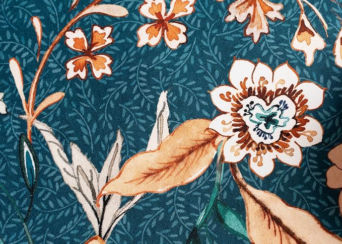 Maison d' Hermine Table Cloth Rectangle Table 100% Cotton 70 x 90 Inches Fall Tablecloth Reusable Everyday Use for Thanksgiving Christmas Decorations Dining Farmhouse Party (Luxury Loft - Dark Teal)