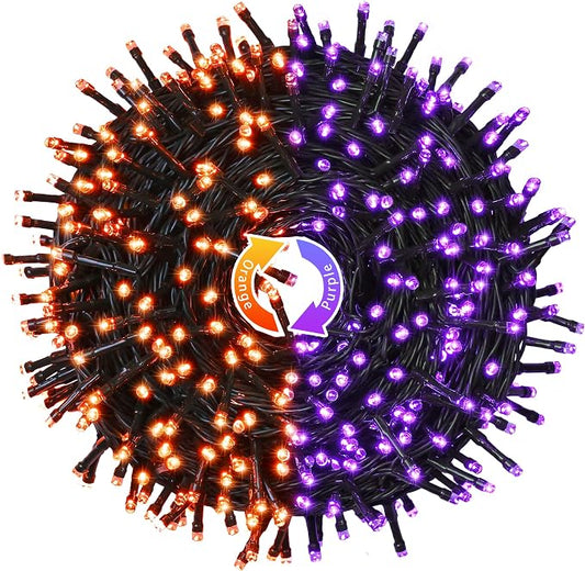 JMEXSUSS 250 LED Orange to Purple Christmas String Lights Indoor Outdoor Waterproof for Garden Patio Party Halloween Christmas Decorations