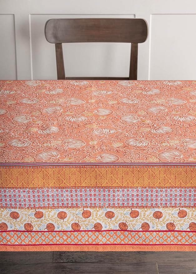 Maison d' Hermine Table Cloth Rectangle Table 100% Cotton 70 x 108 Inches Fall Tablecloth Reusable Everyday Use for Thanksgiving Christmas Decorations Dining Farmhouse Party (Harvest Festival)