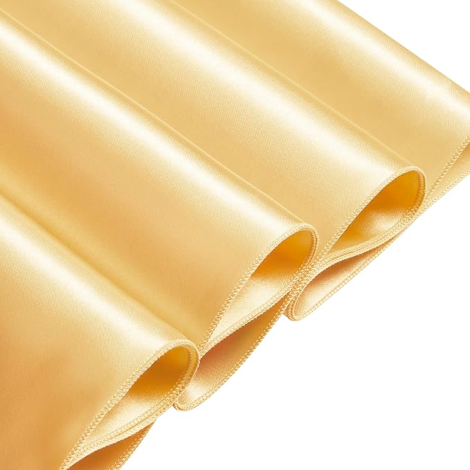 1 Pack Satin Table Cover Rectangle Silkly Soft Table Cloth, Satin Dining Table Cloths for Wedding Banquet Table Decoration, Dining Room, Indoor and Outdoor Use, 60 x 84 Inches, Gold