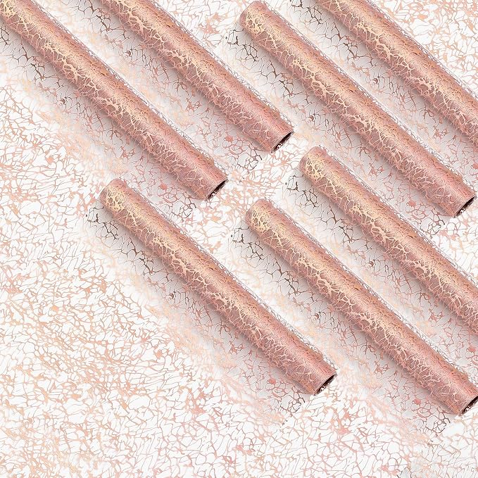 Chumia 12 Pieces Rose Gold Table Runner 12 x 85 Inch Sequin Glitter Table Runner Roll Metallic Thin Mesh Fabric Decor for Party Wedding Shower Birthday Baby Shower Party Supplies