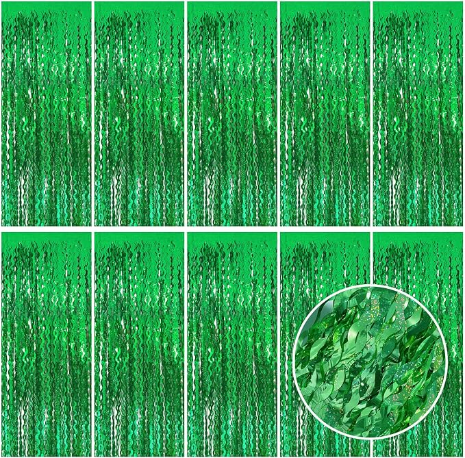 Tinsel Foil Fringe Curtains Wavy Backdrop for Parties Sparkle Metallic Wavy Foil Fringe Backdrop Curtain for Party Decorations Photo Booth Props for Birthday Graduation Wedding