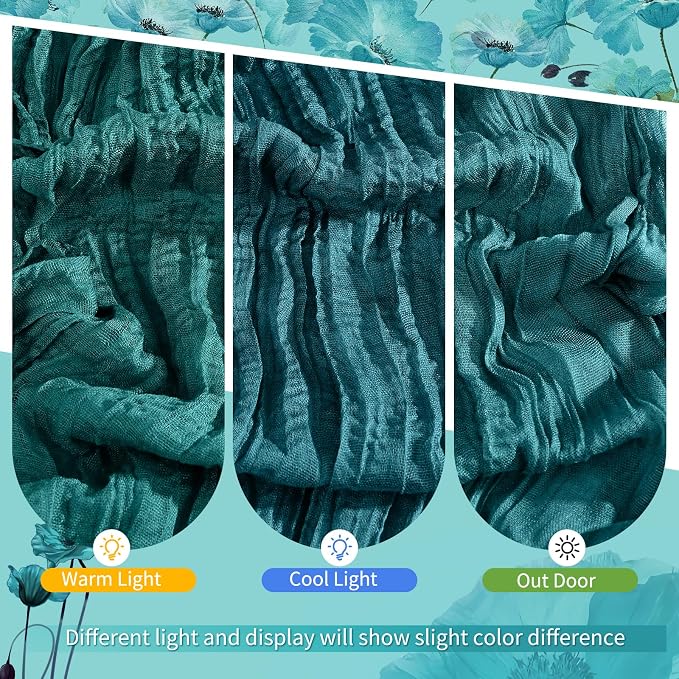 18 Pack Teal Cheesecloth Table Runner 17 x 108 inch Boho Gauze Table Runner Rustic Sheer Cheese Cloth Table Decorations for Wedding Party Baby Bridal Shower Birthday Holiday Home
