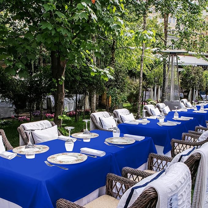 sancua Royal Blue Tablecloths for 6 Foot Rectangle Tables, 6 Pack - 60x102 Inch - Washable Fabric Cloth Table Cloth, Reusable Polyester Table Covers for Wedding Party, Banquet, Independence Day