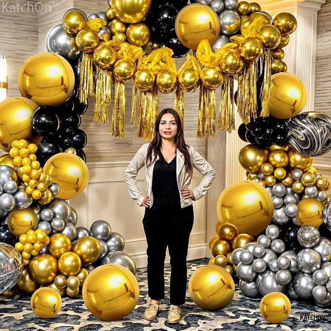 KatchOn, Gold Balloons - 22 Inch, Pack of 14 | Large Foil Metallic Balloons for Gold Party Decorations, Wedding Decorations | Baby Shower, Anniversary, Bachelorette Engagement Birthday Party