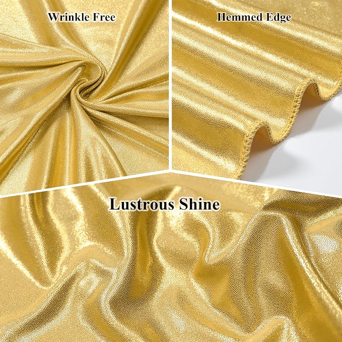 50x20ft Gold Ceiling Drapes, 10 Panels 20ft Height Wrinkle-Free Shimmer Tent Draping Curtains for Wedding Party Tent Canopy Arch Backdrop Decorations