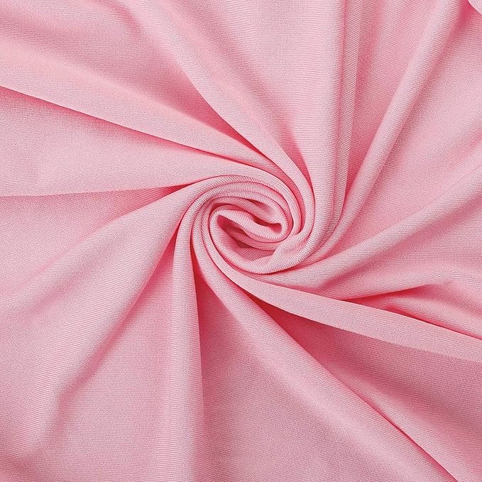 Peomeise Stretch Spandex Chair Cover for Wedding Party Dining Banquet Event (Pink, 6)