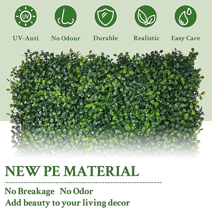 Artificial Ivy Privacy Fence Screen:48"x 128" (43 SQFT) 4-Layer Leaf UV-Anti Faux Greenery Boxwood Backdrop Ivy Vine Leaf Fence Panels for Outdoor, Indoor, Garden,Backyard and Decor