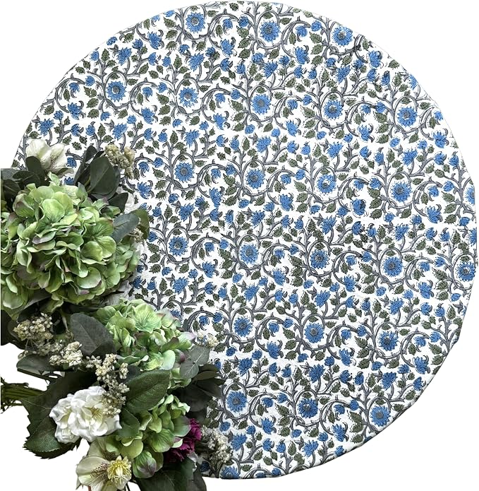 ATOSII Cotton Tablecloth Lake Como 90" Inches Round