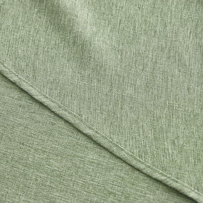 Decorelia Faux Linen Round Tablecloths 60 inch, Waterproof Decorative Washable Texture Rustic Circle Table Cloth Cover for Dining Kitchen Party Farmhouse Outdoor(Round (2-4 Seats),Sage Green)