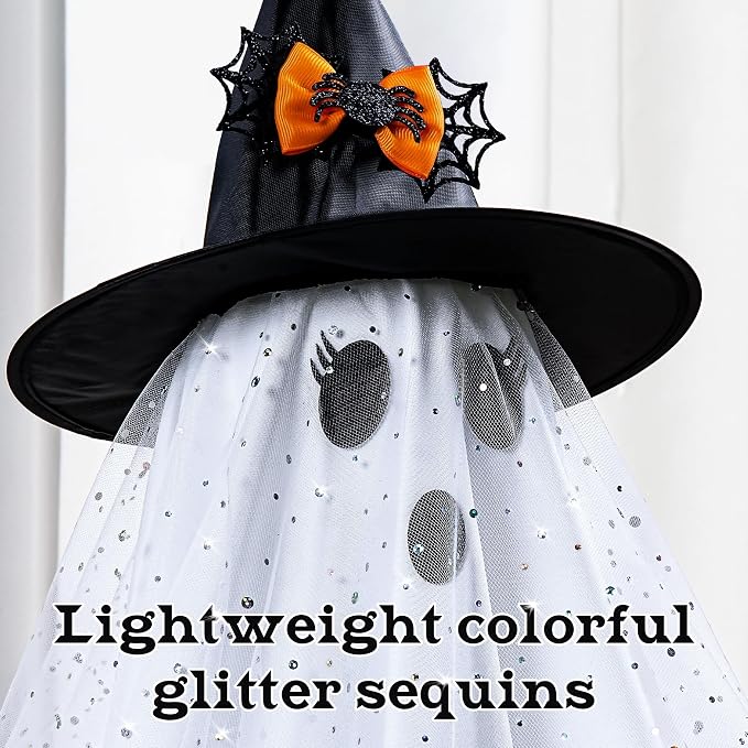 AYGXU 2pcs Halloween Decorations Indoor,Ghost Decor with String Lights Remote Control,Halloween Party Decorations,Spooky Ghost Light for Home Table Room Kitchen Office