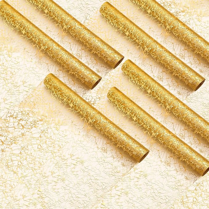 Chumia 12 Pieces Gold Table Runner 20 x 120 Inch Sequin Glitter Table Runner Roll Metallic Thin Mesh Fabric Decor for Party Wedding Shower Birthday Baby Shower Party Supplies