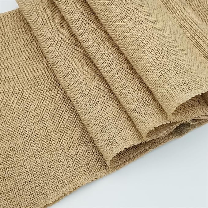 12 Pack 12 x 36 Inch Natural Burlap Table Runners,Rustic Jute Table Runner and Placemats Bulk for Western Wedding Table Decorations,Farmhouse Style Party,Holiday,Kitchen Table Decor
