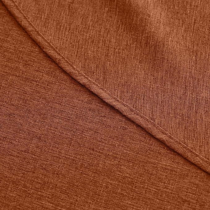 Decorelia Waterproof Round Tablecloth for Round Dining Table, Decorative Rustic Soft Table Cloths Cover Farmhouse Indoor Outdoor Use for Holiday,Wedding,Kitchen, 70 Inch,Round (4-6 Seats),Burnt Orange
