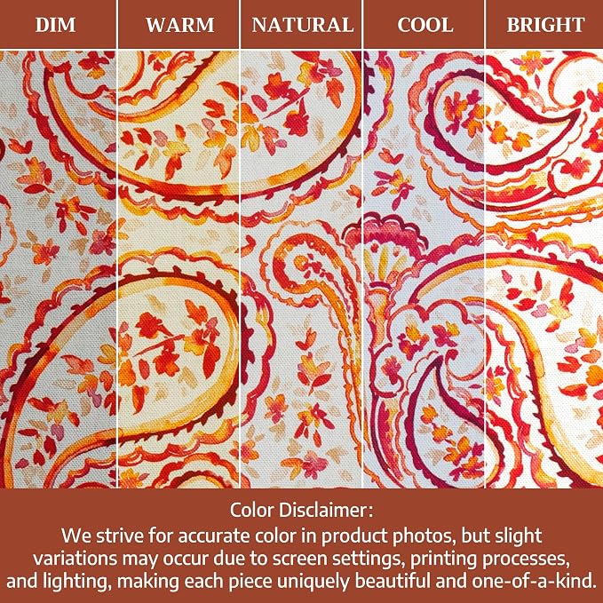 Maison d' Hermine Table Cloth Rectangle Table 100% Cotton 60 x 90 Inches Fall Tablecloth Reusable Everyday Use for Thanksgiving Christmas Decorations Dining Farmhouse Party (Palatial Paisley)