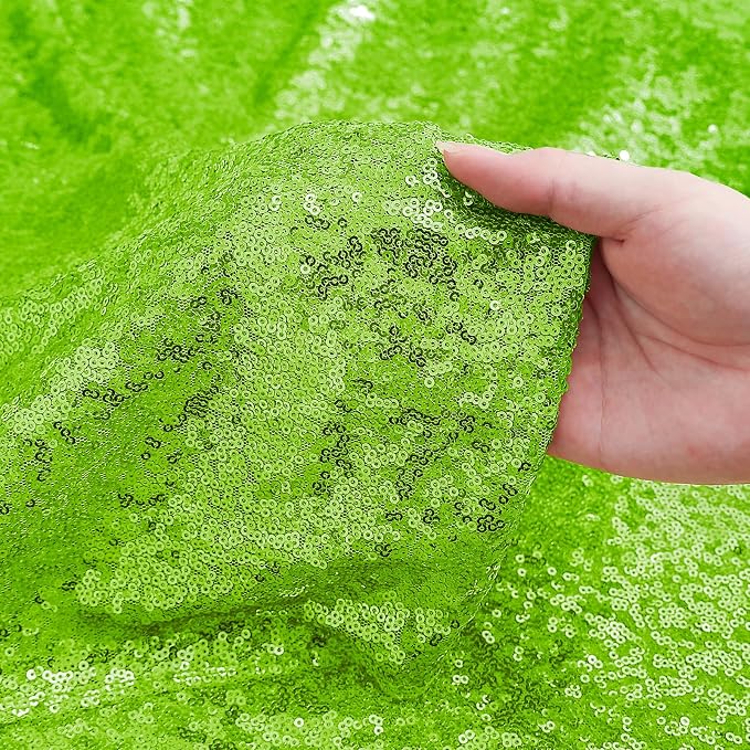 Sugargirl 10 Packs 12 x 72 inches Sequin Table Runner, Glitter Apple Green Table Runner for Birthday Party Supplies Wedding Holiday Celebration Event Decorations