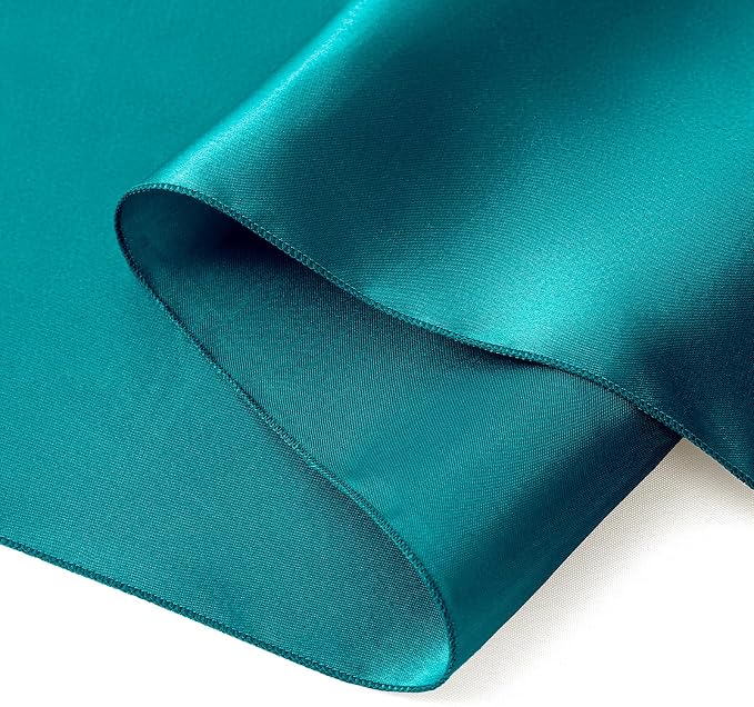 Horbaunal 2 Pack Teal Satin Table Runner 12 x 108 Inch, Smooth Table Runners for Wedding Banquets Birthday Party