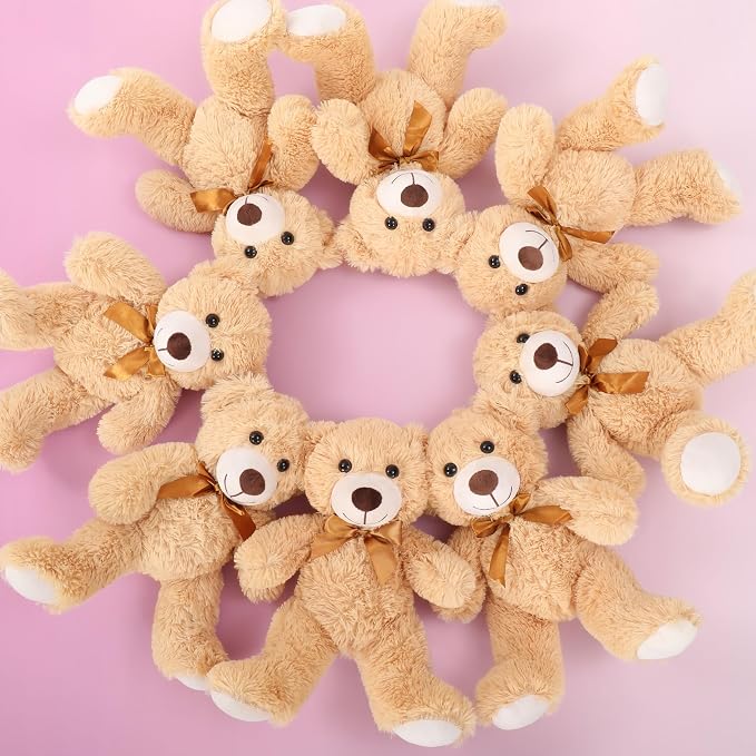 MaoGoLan 13Pcs Bulk Teddy Bears Stuffed Animals Baby Shower, Soft Small Stuffed Teddy Bears in Bulk, 13.5" Cuddly Mini Bears Centerpiece Baby Shower,Wedding,Party,Engagement