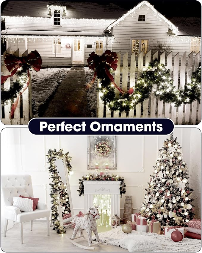 Riakrum 50 Pack 16.4 ft 50 LED Fairy Lights Battery Operated, Christmas Tiny String Lights Bulk Starry Light Waterproof for Mason Jars Wedding Party Xmas Centerpiece Table Decor, White