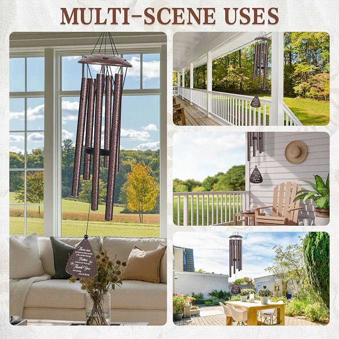 Thank You Gifts for Women Men, 32" Wind Chimes Thank You Gift, Appreciation Gifts for Employee Coworkers Pastor Teachers Colleague, Thanksgiving Day Hostess Gift for Family Friends, Home Decor