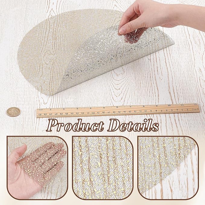 120PCS Disposable Gold Placemats Set, 13 in Black Gold Foil Table Mat Bulk | Metallic Mesh Pressed Round Charger Doilies for Table, Paper Placemats for Wedding Birthday Dining Party Home Decor