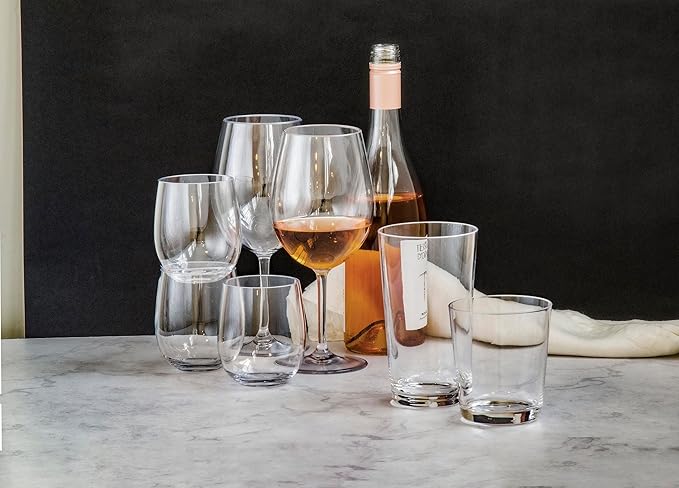 TarHong Montana Acrylic Heavy Base Drinking Glass - Clear - 24 oz - Set of 6