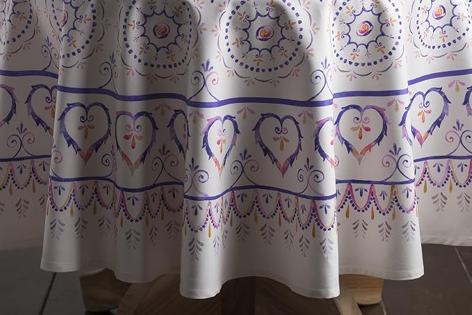 Maison d' Hermine Table Cloth Round Table 100% Cotton 69 Round Inches Tablecloth Reusable Decorative for Dining Kitchen Room Farmhouse Party Home Hotel Restaurant Spring Summer - Mandala
