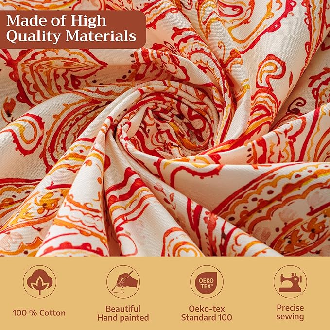 Maison d' Hermine Table Cloth Square Table 100% Cotton 54 x 54 Inches Fall Tablecloth Reusable Everyday Use for Thanksgiving Christmas Decorations Dining Farmhouse Party (Palatial Paisley)