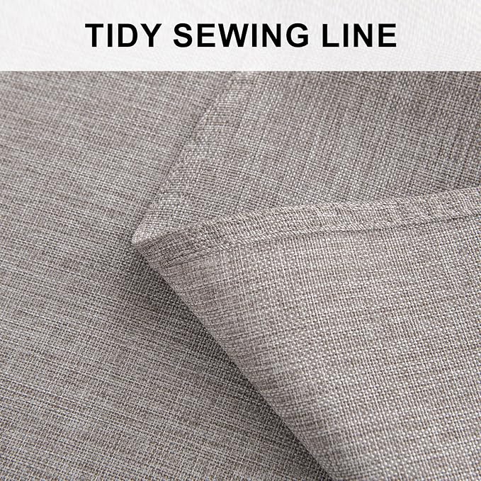 Hiasan Round Linen Tablecloth 90 Inch - Wrinkle and Stain Resistant Washable Polyester Fabric Table Cloth for Dining Room Kitchen Party, Stone