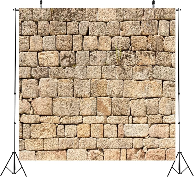 BELECO 10x10ft Fabric Vintage Brick Stone Wall Backdrop for Photography - Ancient Rock Textured Background Wallpaper for Castle, Party Decorations, Studio Booth Photo Props