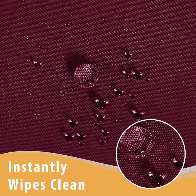 Obstal 2 Pack Fitted Table Covers for 8 Foot Tables - Water Resistant Washable Fabric Polyester Rectangle Table Cover Protector for Wedding, Banquet and Trade Shows, 96L x 30W Inches, Burgundy
