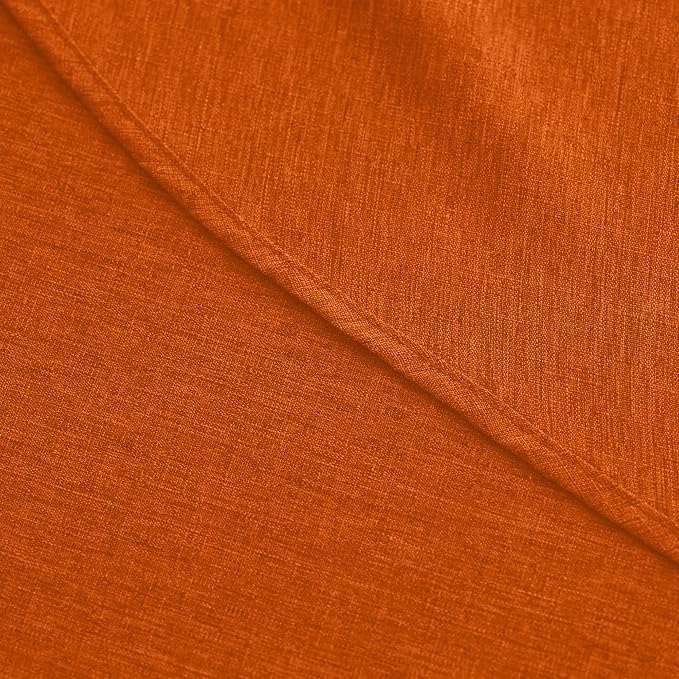 Decorelia Faux Linen Fall Round Tablecloths 60 inch, Waterproof Decorative Washable Texture Rustic Circle Table Cloth Cover for Dining Kitchen Party Farmhouse Outdoor(60 Inch,Round (2-4 Seats),Rust)