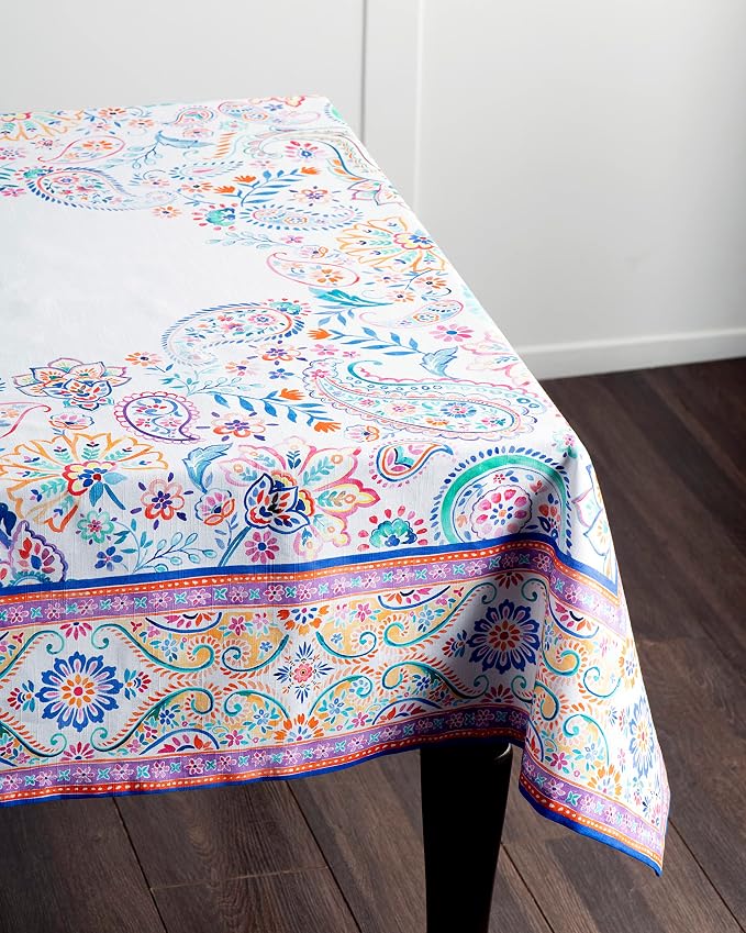 Maison d' Hermine Table Cloth Rectangle Table 100% Cotton 70 x 120 Inches Tablecloth Reusable Decorative for Dining Kitchen Room Farmhouse Party Home Hotel Restaurant Spring Summer - Indian Floral