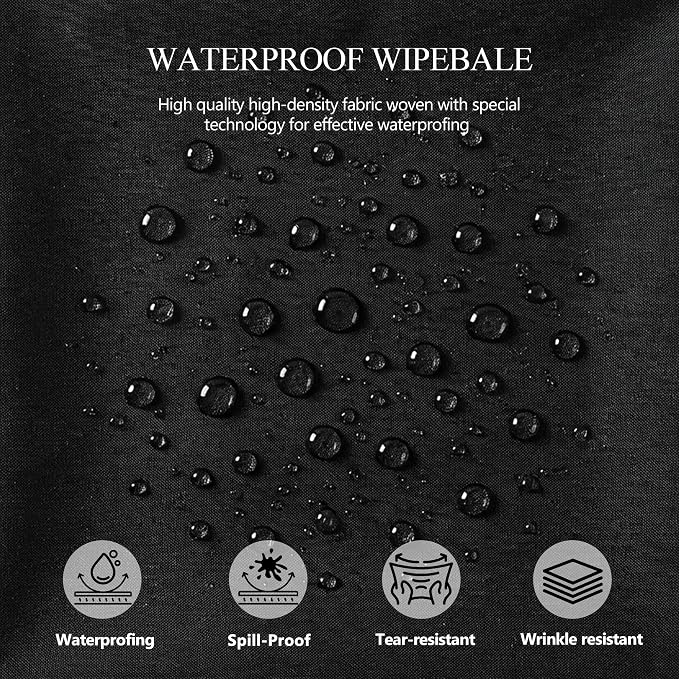 Shillance 1 Pack Black Square Tablecloth for 34x34 Inch Card Table Cover Waterproof Oil-Proof Spill-Proof Polyester Square Fitted Tablecloth for Wedding Parties Display Trade Show