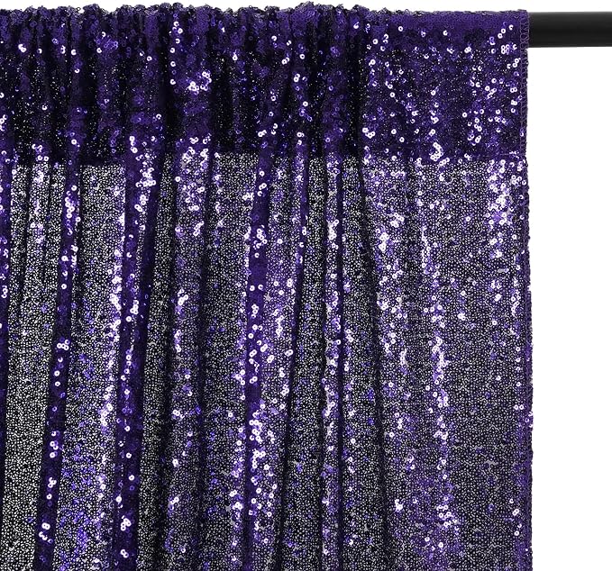 Eternal Beauty Purple Sequin Backdrop, 8x8 Ft Halloween Glitter Background Curtains for Shimmer Photography Party Wedding Birthday Back Drop Decor
