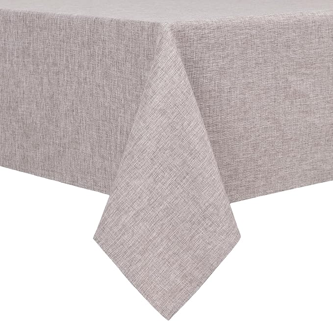 Hiasan Faux Linen Rectangle Tablecloth - Wrinkle and Stain Resistant Washable Table Cloth for Kitchen Dining Room Holiday Table Cover for Party Dinner, Stone, 54 x 108 Inch