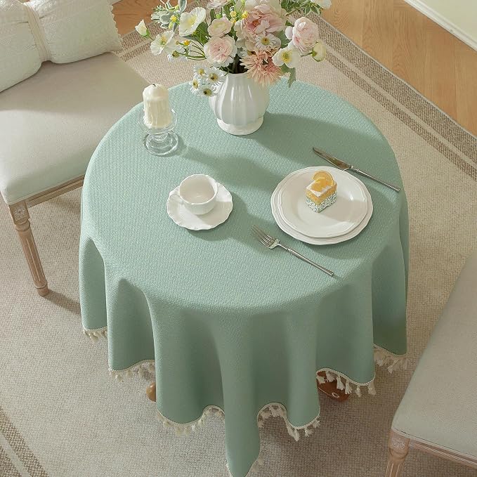 Table Cloth Square Table with Waterproof, Spring Tablecloth with Tassel,Tablecloths for Protect Table Dining, Party and Camping