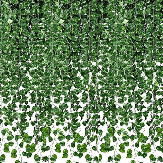 Hotop 72 Pack 472 Feet Fake Vine for Room Decor 72 Strands Aesthetic Artificial Ivy Vines Hanging Plants for Wedding Party Mantle Tablecloth Background Fireplace Wall Indoor Outdoor Decor