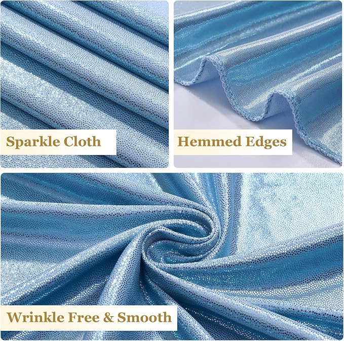 10ftx10ft Blue Sequin Backdrop Curtain Panels for Parties, Wrinkle Free Glitter Photo Backdrop Drapes 2 Panels Shimmer Back Drop Cloth for Wedding Birthday Christmas Photography Background