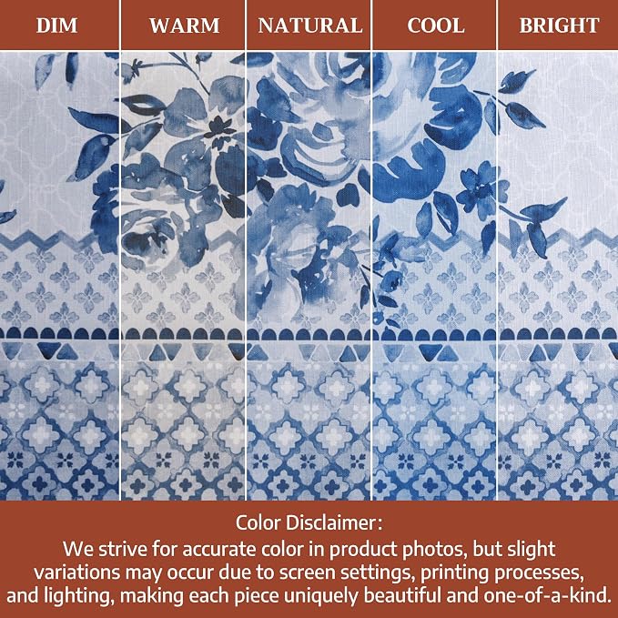 Maison d' Hermine Table Cloth Rectangle Table 100% Cotton 70 x 90 Inches Tablecloth Reusable Decorative for Dining Kitchen Room Farmhouse Party Home Hotel Restaurant Spring Summer - Rose Garden - Blue