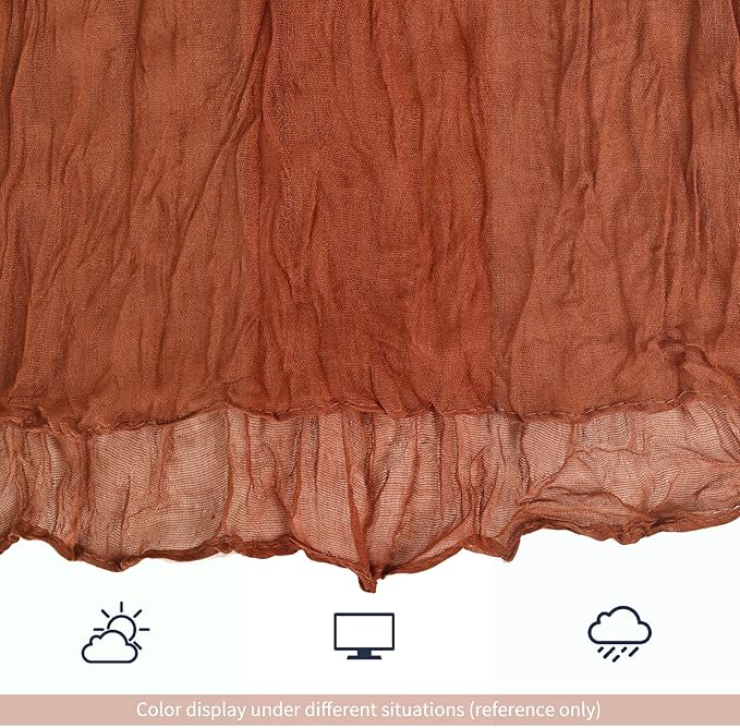 12 Pack Terracotta Fall Table Runner 10Ft Cheesecloth Table Runner Rustic Gauze Table Runners Romantic Long Sheer Fabric Cheese Cloth Table Runners for Wedding Party Bridal Baby Shower