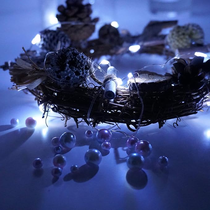 Battery Operated Silver Copper Wire Starry String Light 20 Pack Fairy String Lights,6.6FT 20 LEDs for DIY Party Christmas Costume Wedding Easter Table Decorations (Cool White)