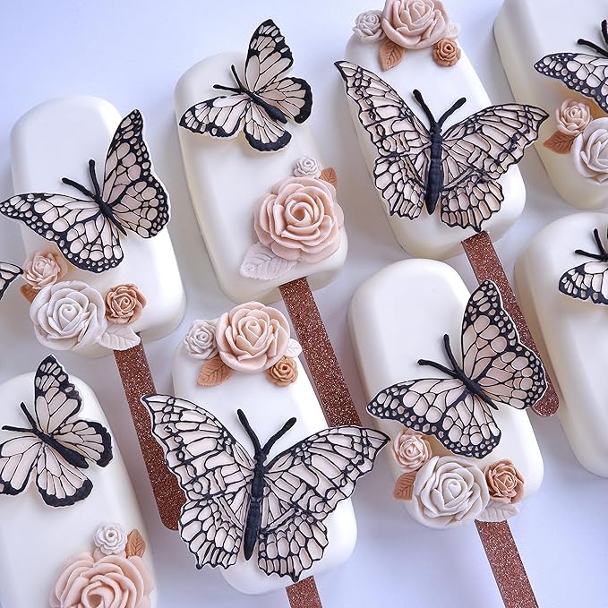 Katy Sue 3 Elegant Butterflies Silicone Mold for Cake Decorating & Crafts