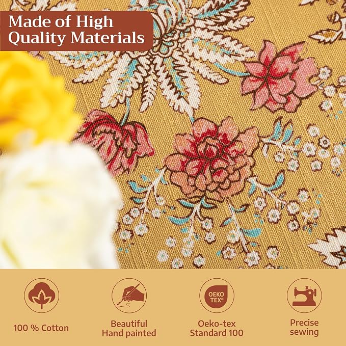 Maison d' Hermine Table Cloth Rectangle Table 100% Cotton 60 x 90 Inches Tablecloth Reusable Decorative for Dining Kitchen Room Farmhouse Party Home Hotel Restaurant Spring Summer - Marquise