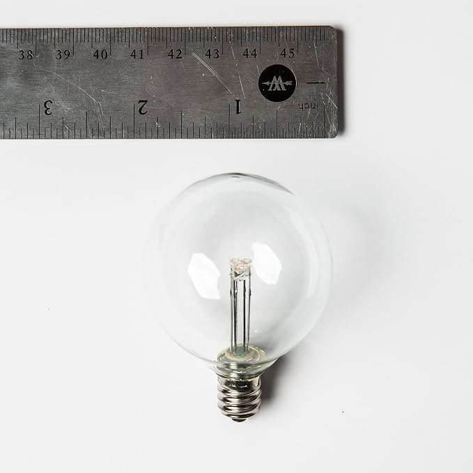 Hometown Evolution, Inc. Box of 25 G50 LED Diode Clear 2 Inch .6 Watt C7 Base Replacement Bulbs