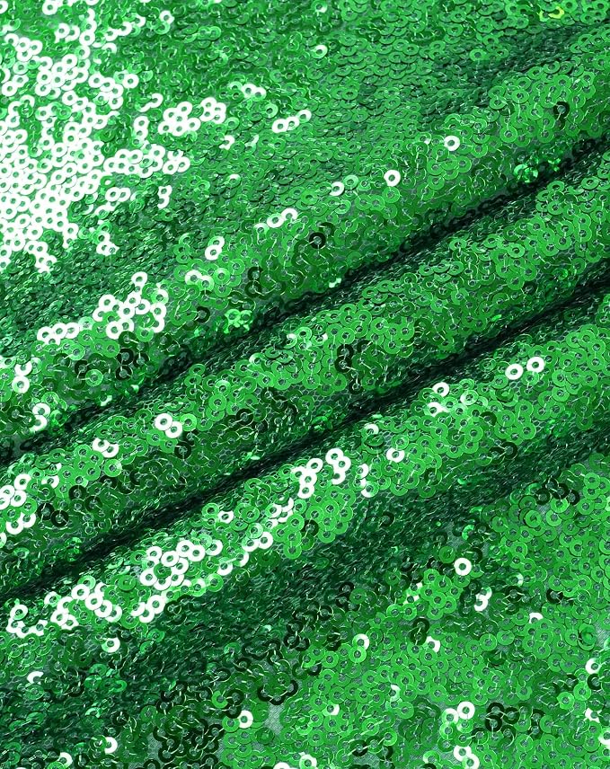 Eternal Beauty Green Tablecloth, 60x120 Inch Sequin Rectangle Glitter Table Cover for Cake Dessert Exhibition Party Birthday Events