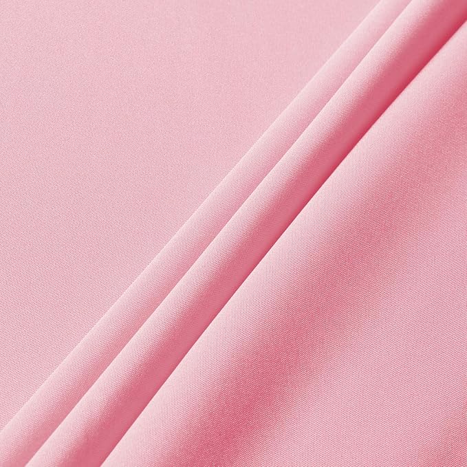 sancua Round Tablecloth - 90 Inch - Water Resistant Spill Proof Washable Polyester Table Cloth Decorative Fabric Table Cover for Dining Tables, Buffet Parties and Camping, Pink