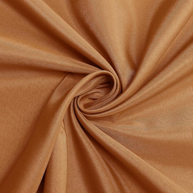sancua Round Tablecloth 60 Inch(Fits 20-48 Inch Tables) Light Brown- Water Resistant Spill Proof Washable Polyester Fall Table Cloth Decorative Fabric Cover for Dining Thanksgiving Parties, Bronze
